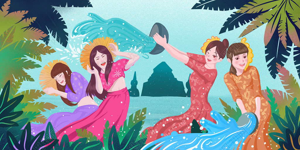 中国风创意泼水节海报