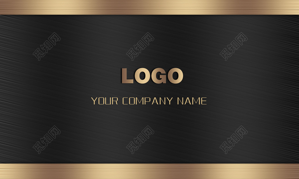 金属名片个人介绍黑色金色金属质感公司名称联络方式卡券设计