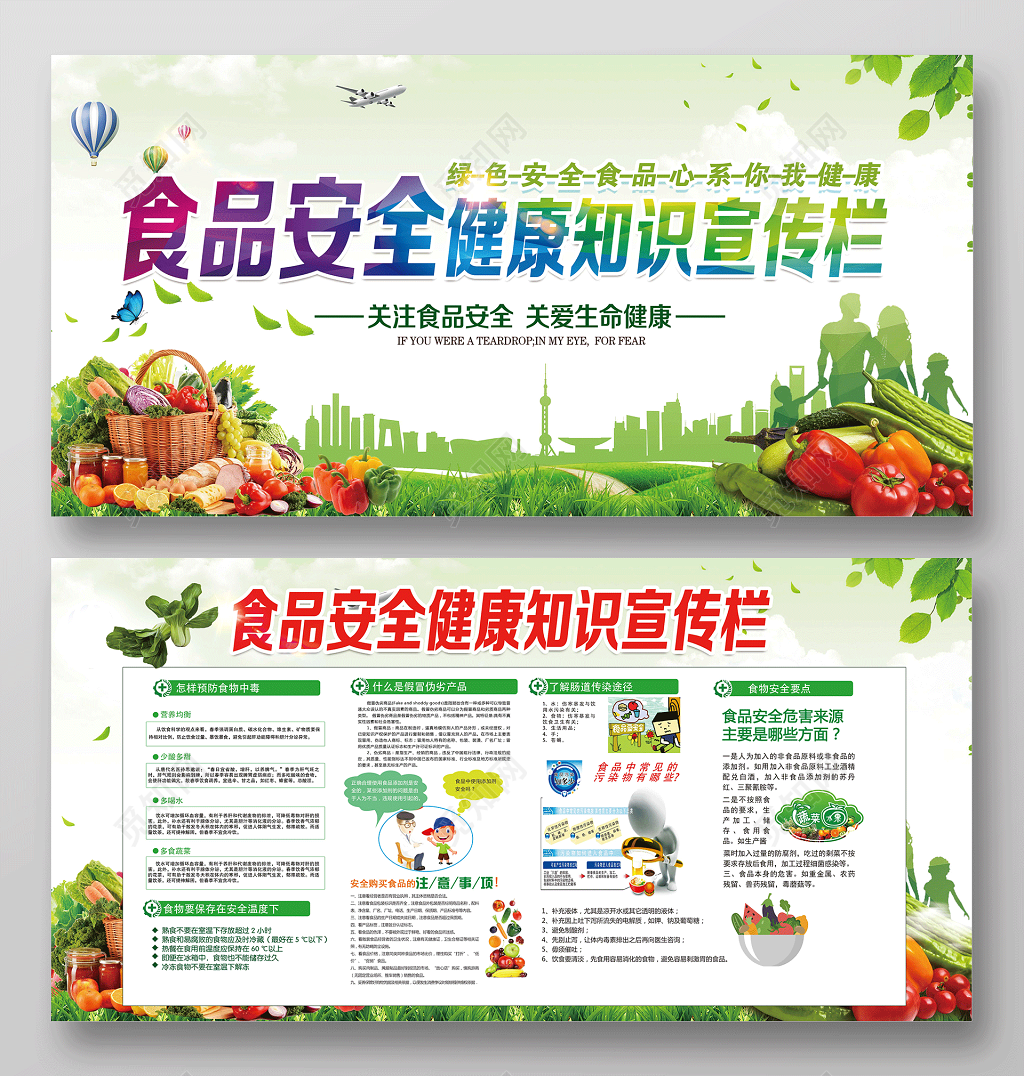 关注食品安全健康知识宣传栏