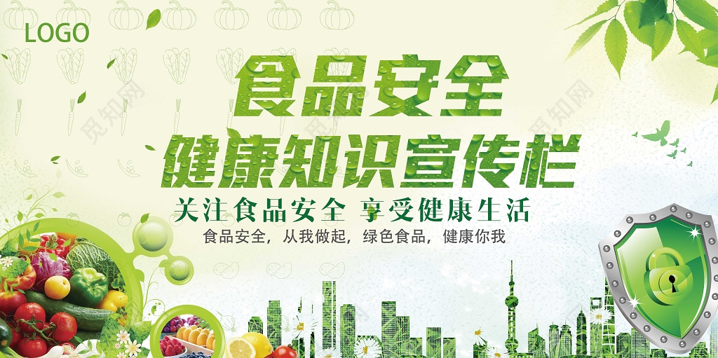 关注食品安全健康知识宣传栏展板设计