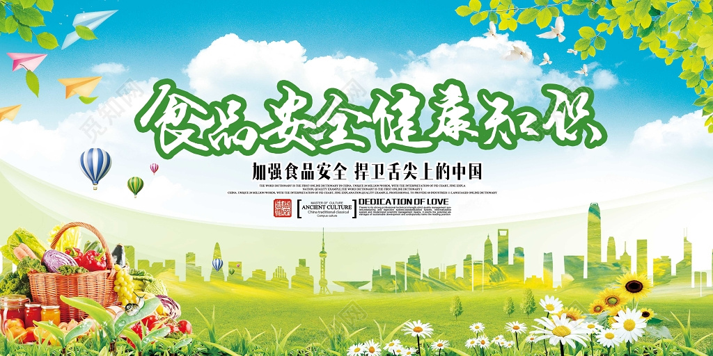 关注食品安全健康知识宣传栏展板设计