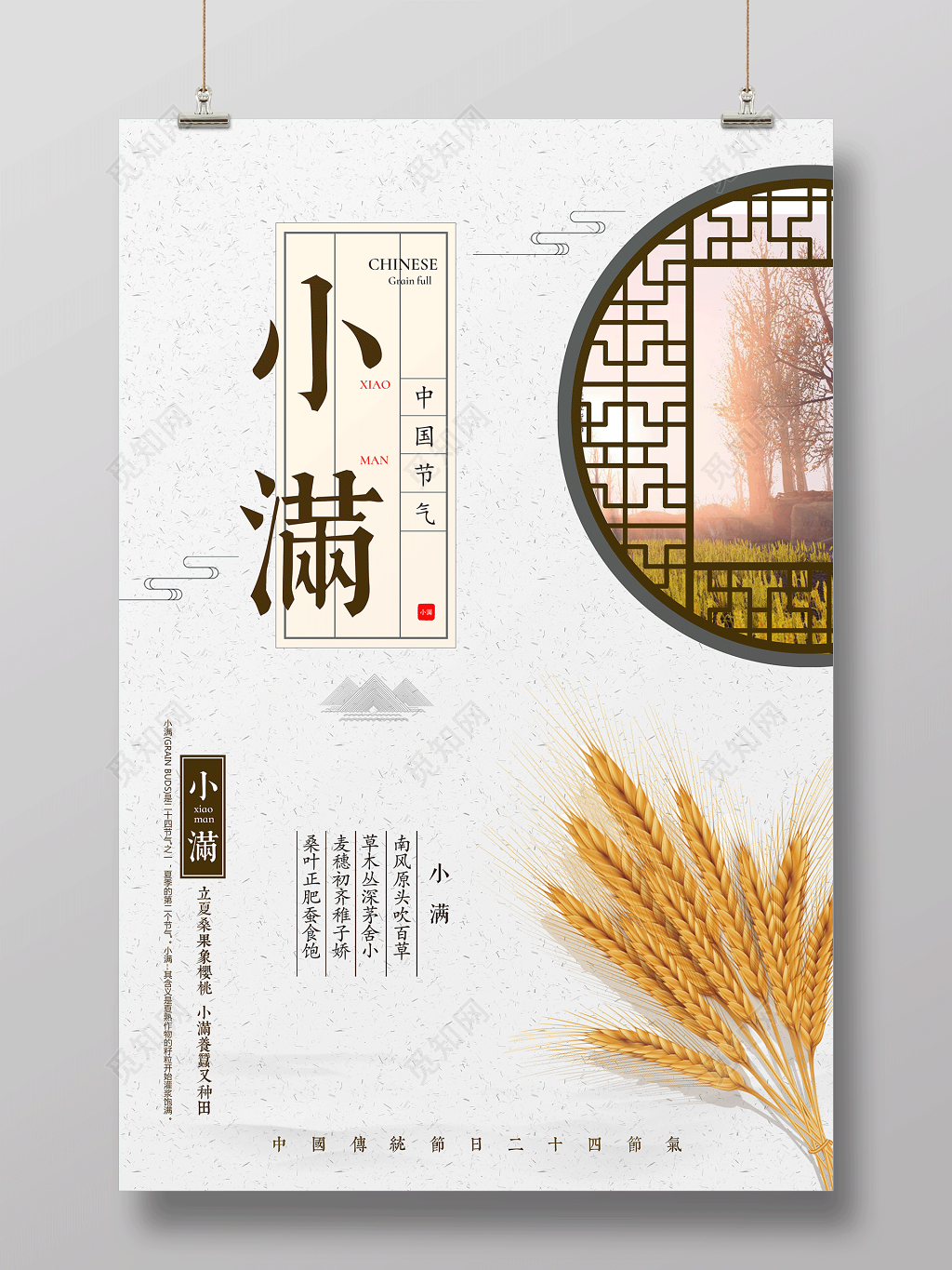 中国节气小满二十四节气小满海报