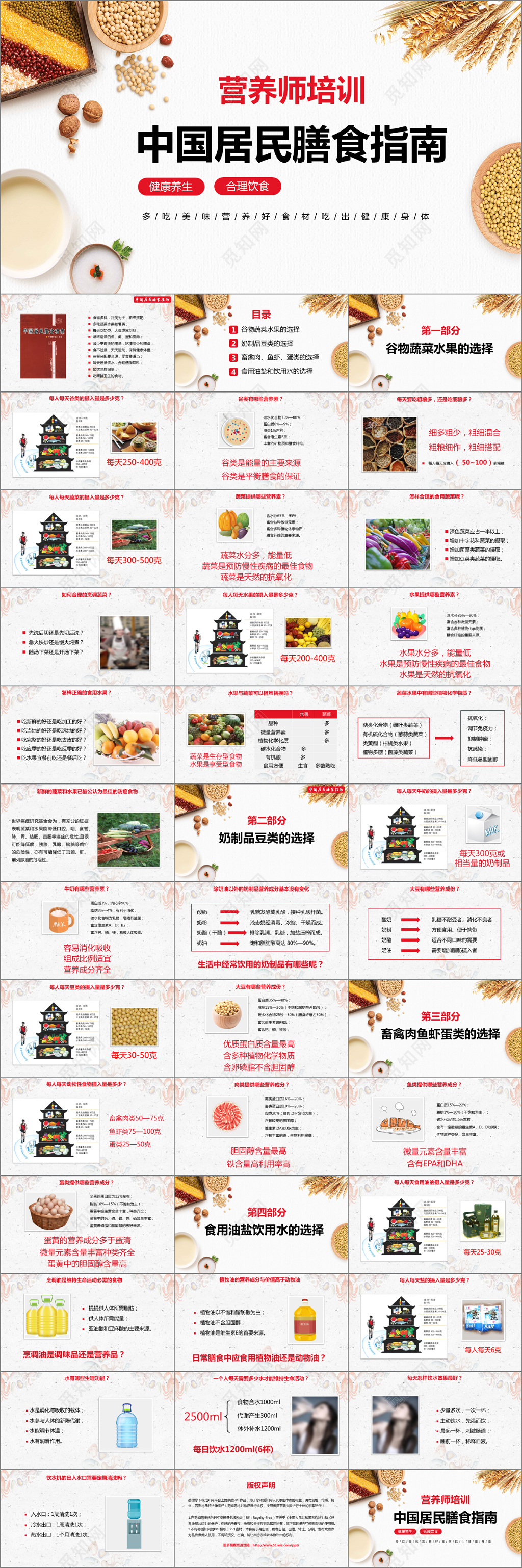 中国居民膳食指南营养师培训PPT模板