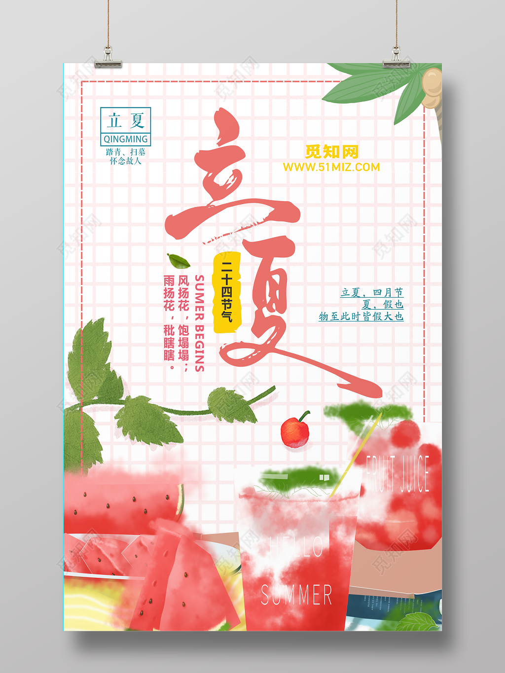 立夏二十四节气海报