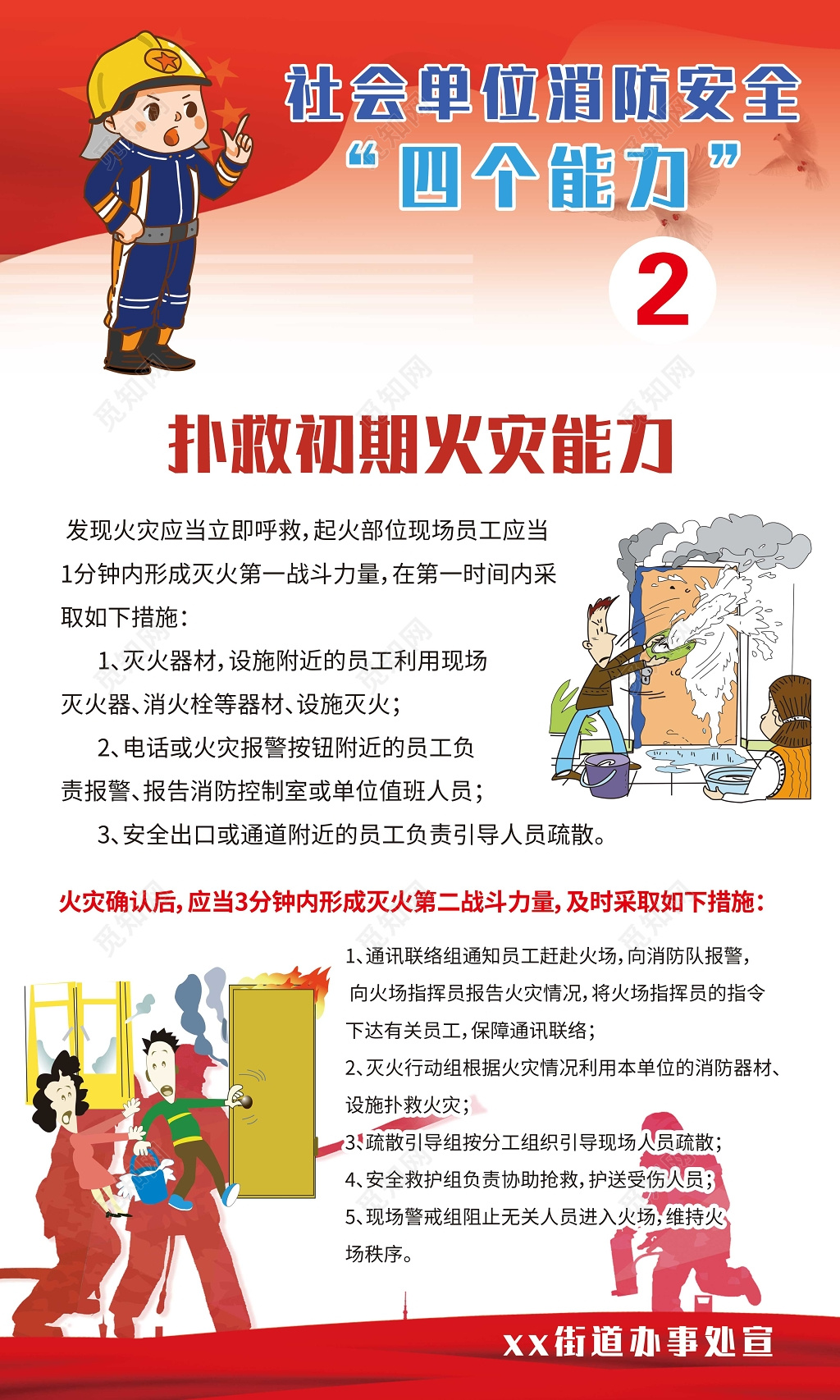 社会单位消防安全漫画海报