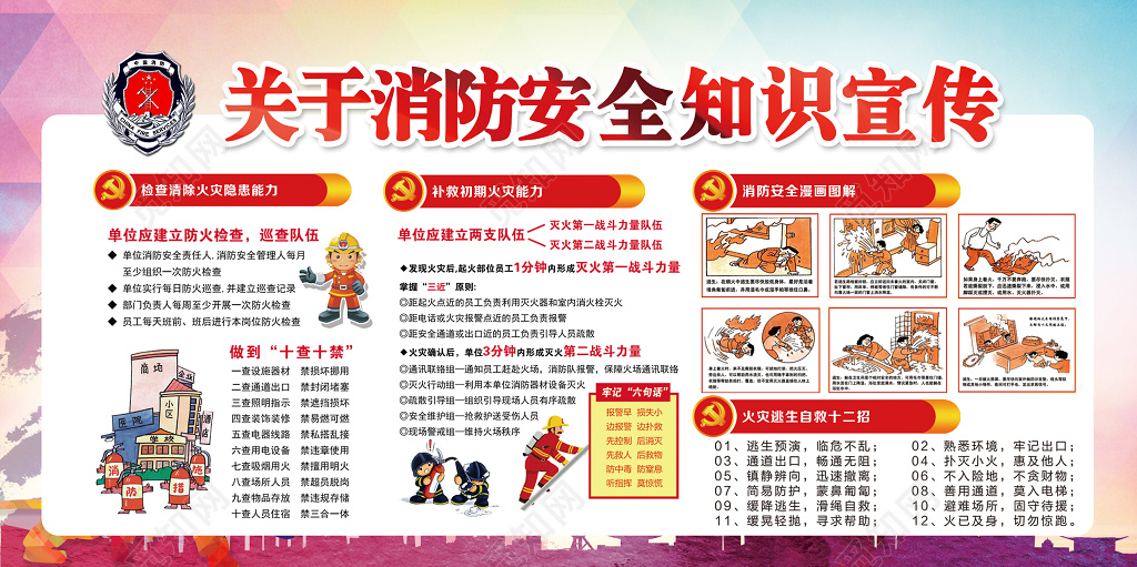消防事关你我他安全系着千万家简约展板