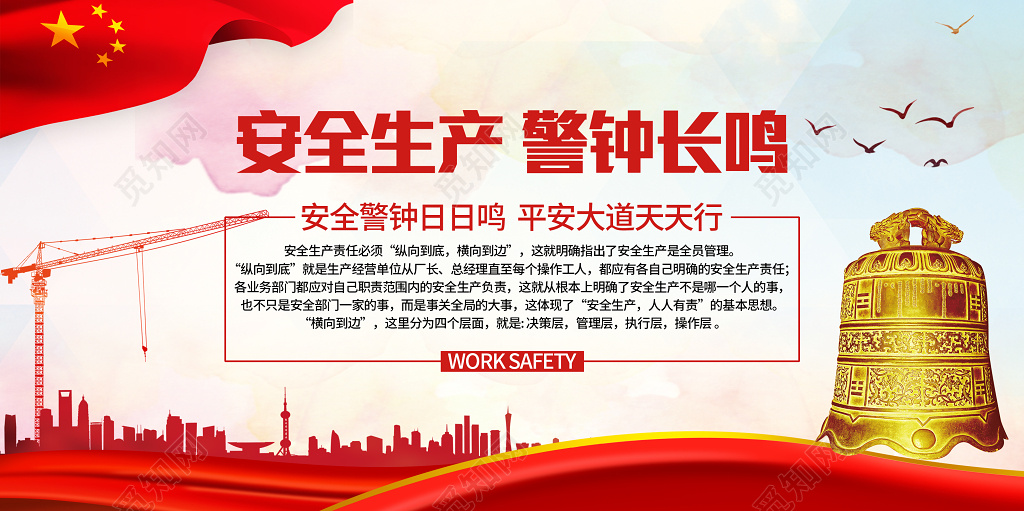中国风 安全生产展板