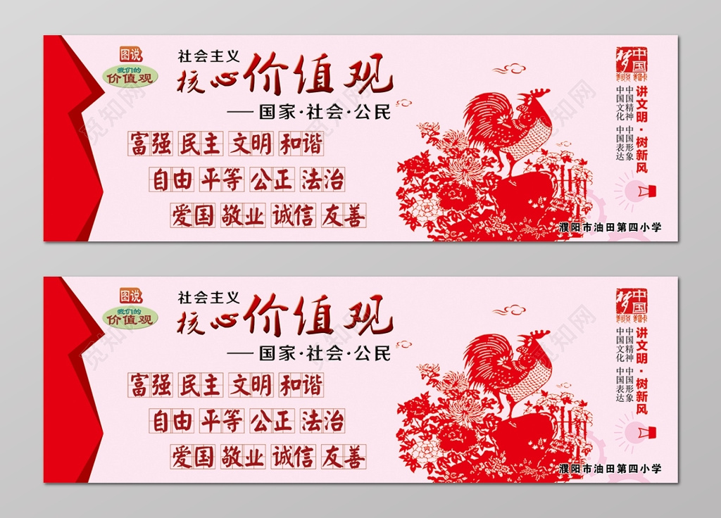 创建文明城市社会主义核心价值观展板设计
