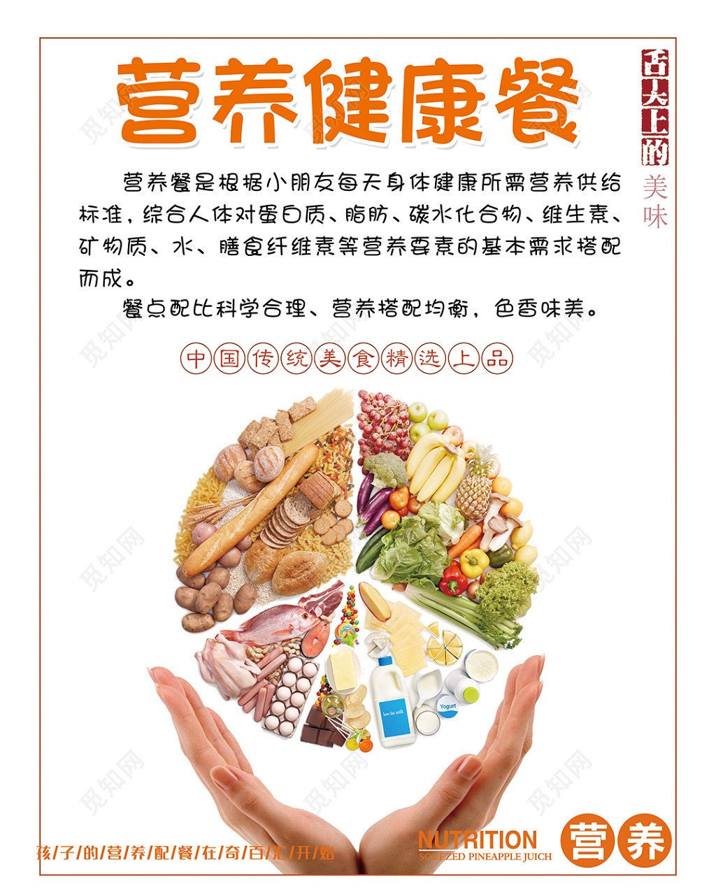 营养健康餐全国学生营养日海报设计