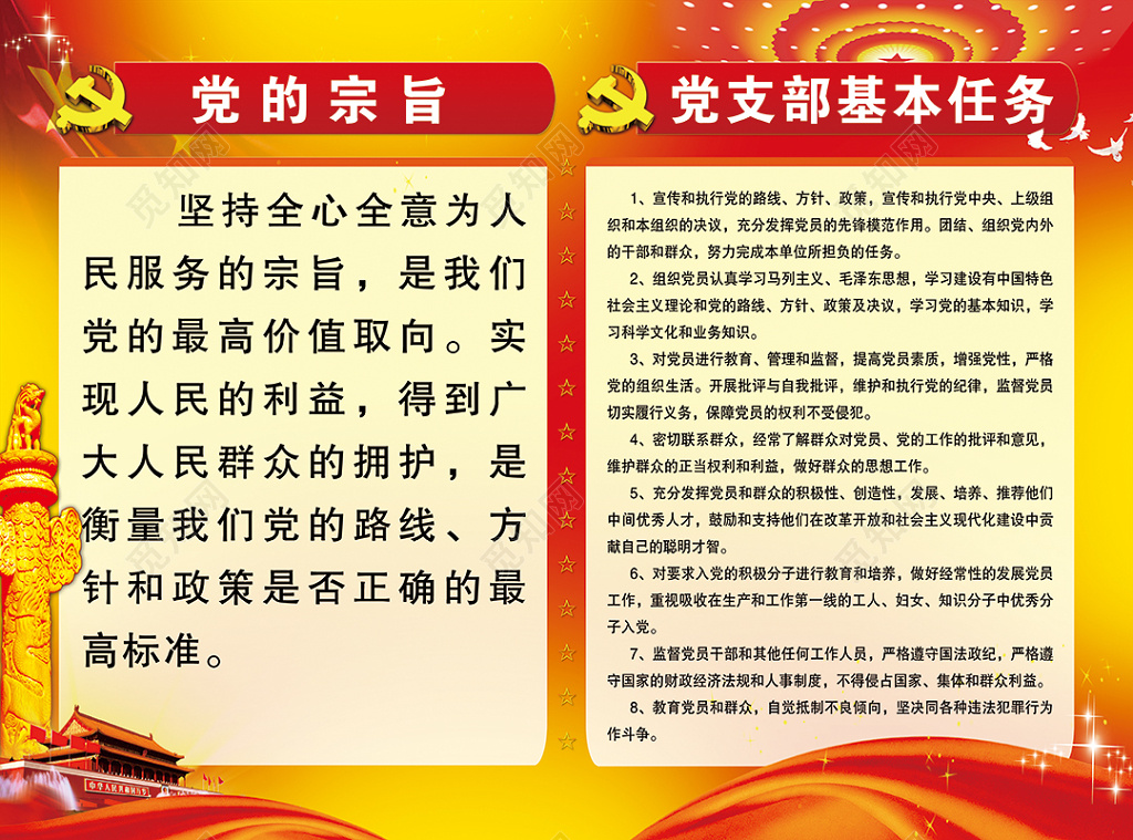 中国共产党党的宗旨展板设计