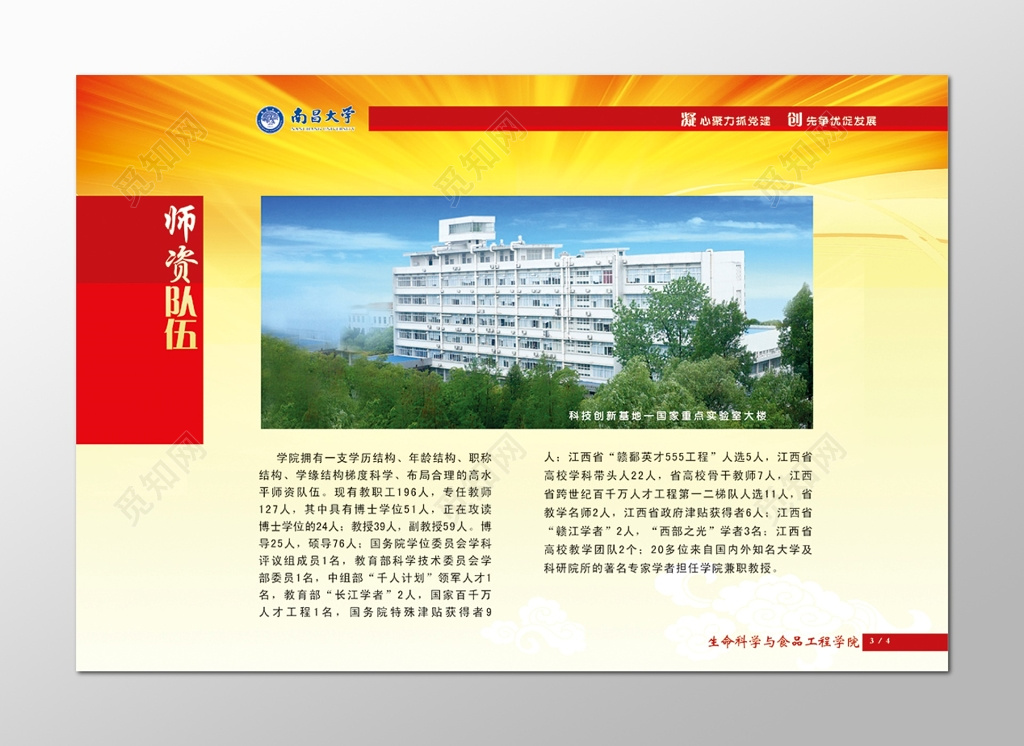 南昌大学党建师资队伍展板设计