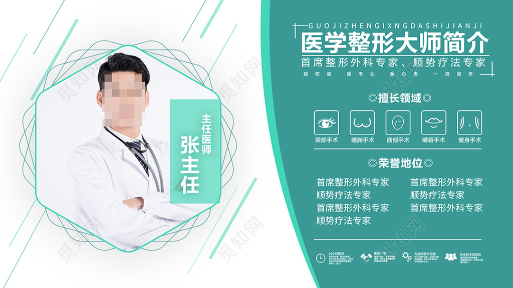 医院主任医师人物介绍海报设计