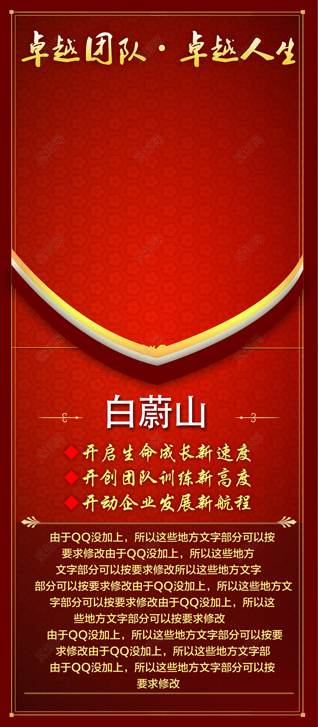 红色人物介绍展架设计