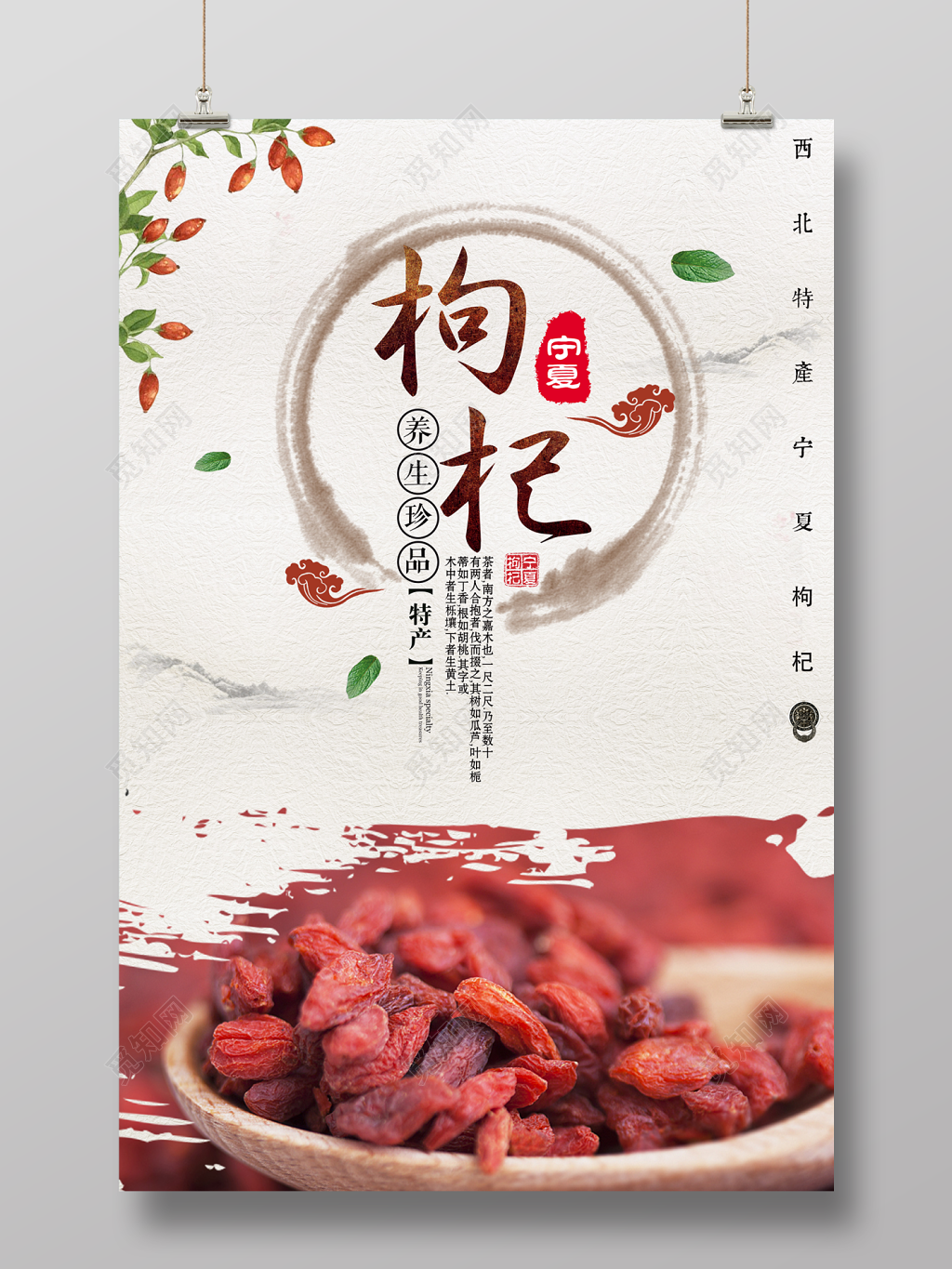 保健品宁夏枸杞养生珍品宣传海报