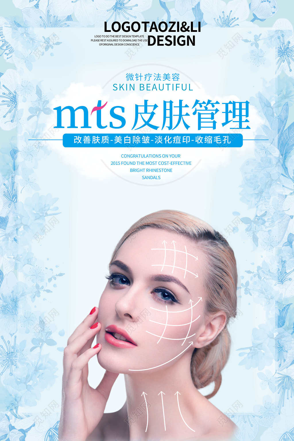 淡雅美容皮肤管理创意平面设计