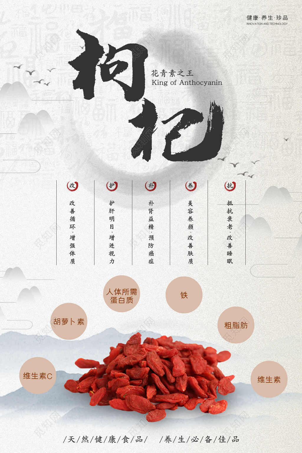 枸杞养生珍品保健品餐饮美食系海报