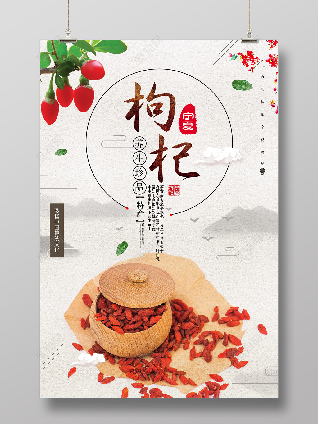 创意土特产宁夏保健品枸杞海报