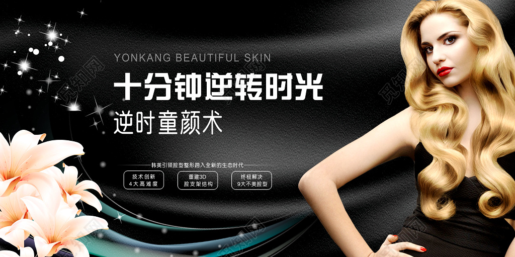 整形蜕变展板十分钟逆转时光展板设计