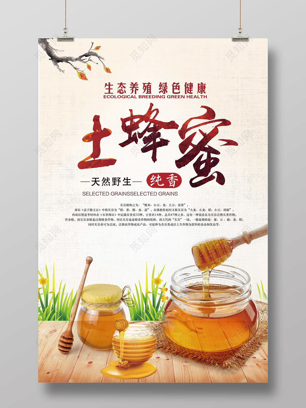 天然土蜂蜜保健品广告宣传海报设计模板