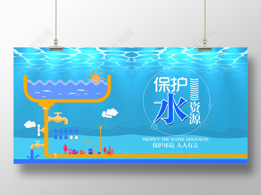创意 保护水资源公益展板