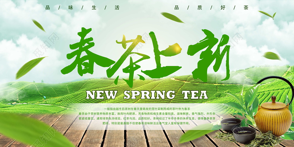 新茶春茶绿茶上新展板