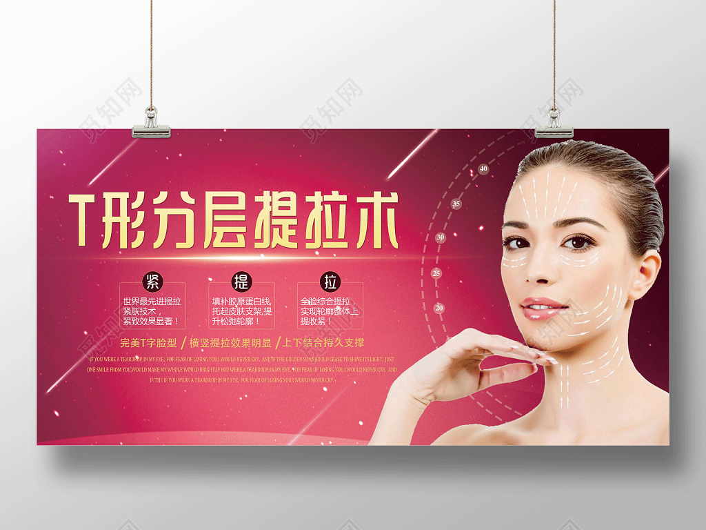 整形医院T形分层提拉术整形展板