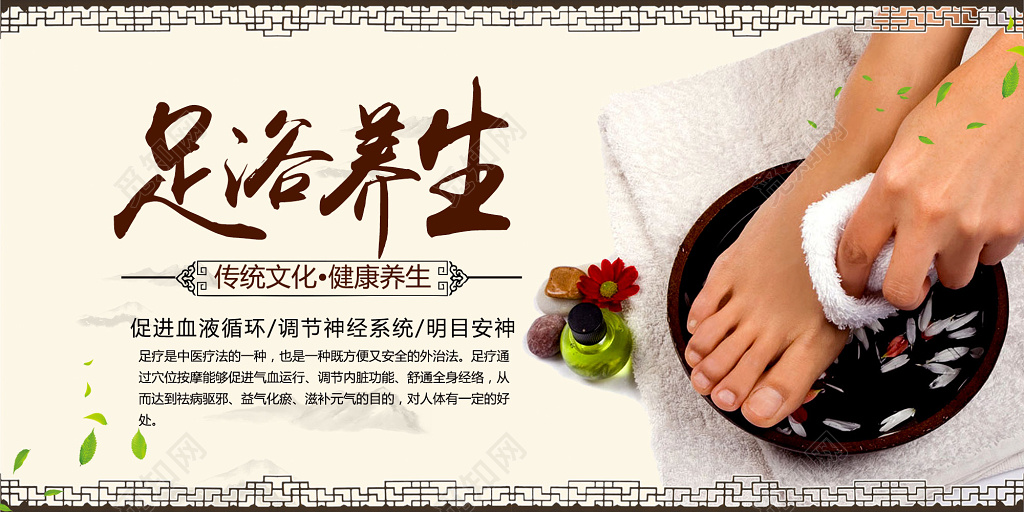 足浴养生宣传展板