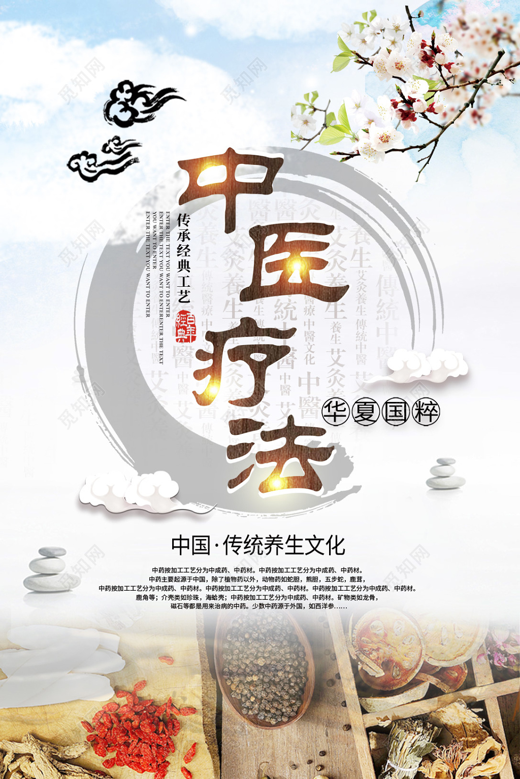 中医疗法传统中医养生宣传海报