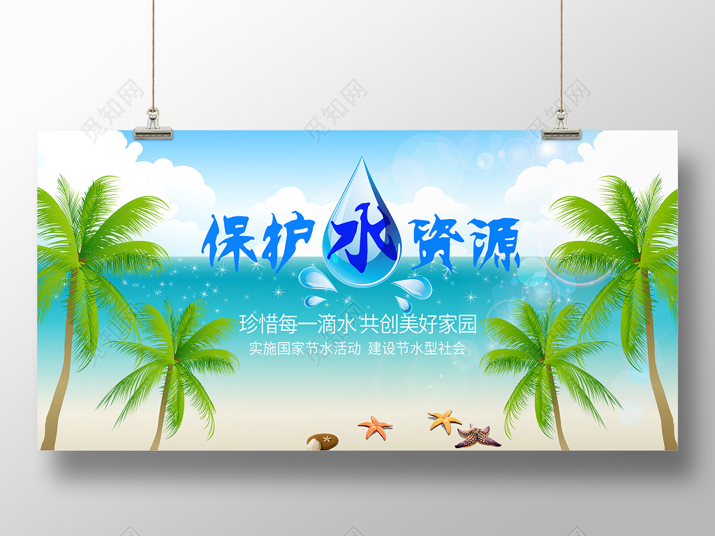 保护水资源 公益展板 