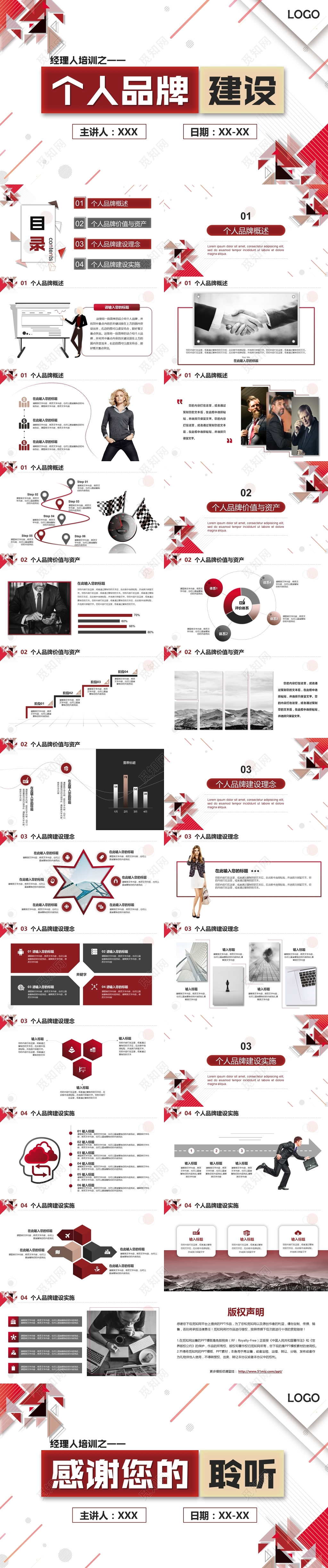 商务风高端大气经理人培训之个人品牌建设ppt培训课件ppt