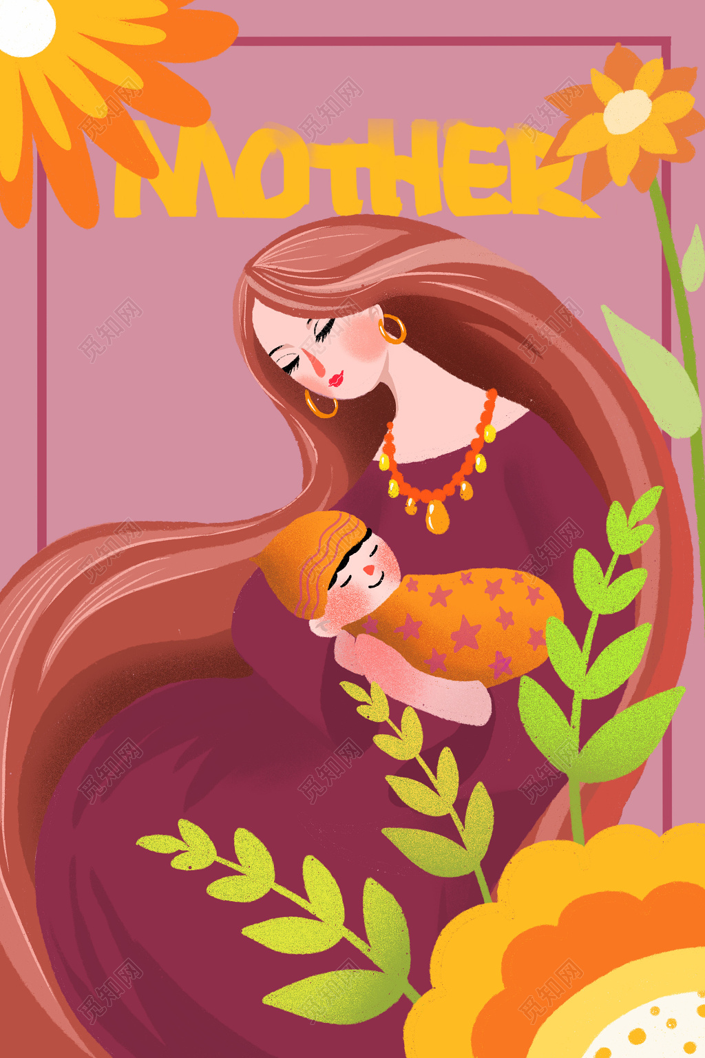 母亲节温馨海报素材