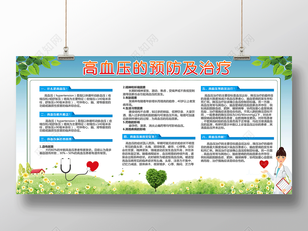 高血压的预防与治疗节日高血压日海报