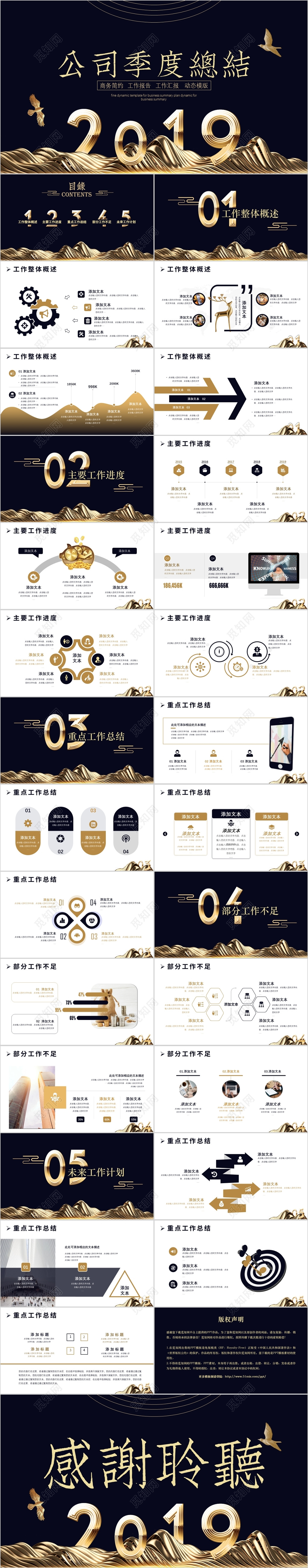 创意简约商务2019公司季度工作总结工作计划汇报ppt