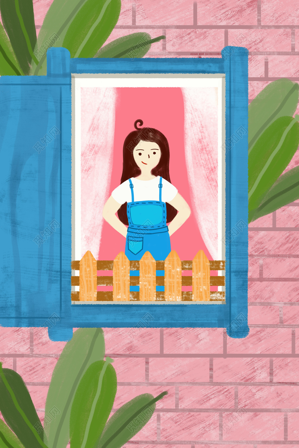 夏天女孩清新海报