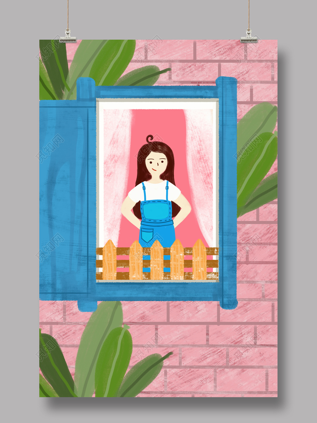 夏天女孩清新海报