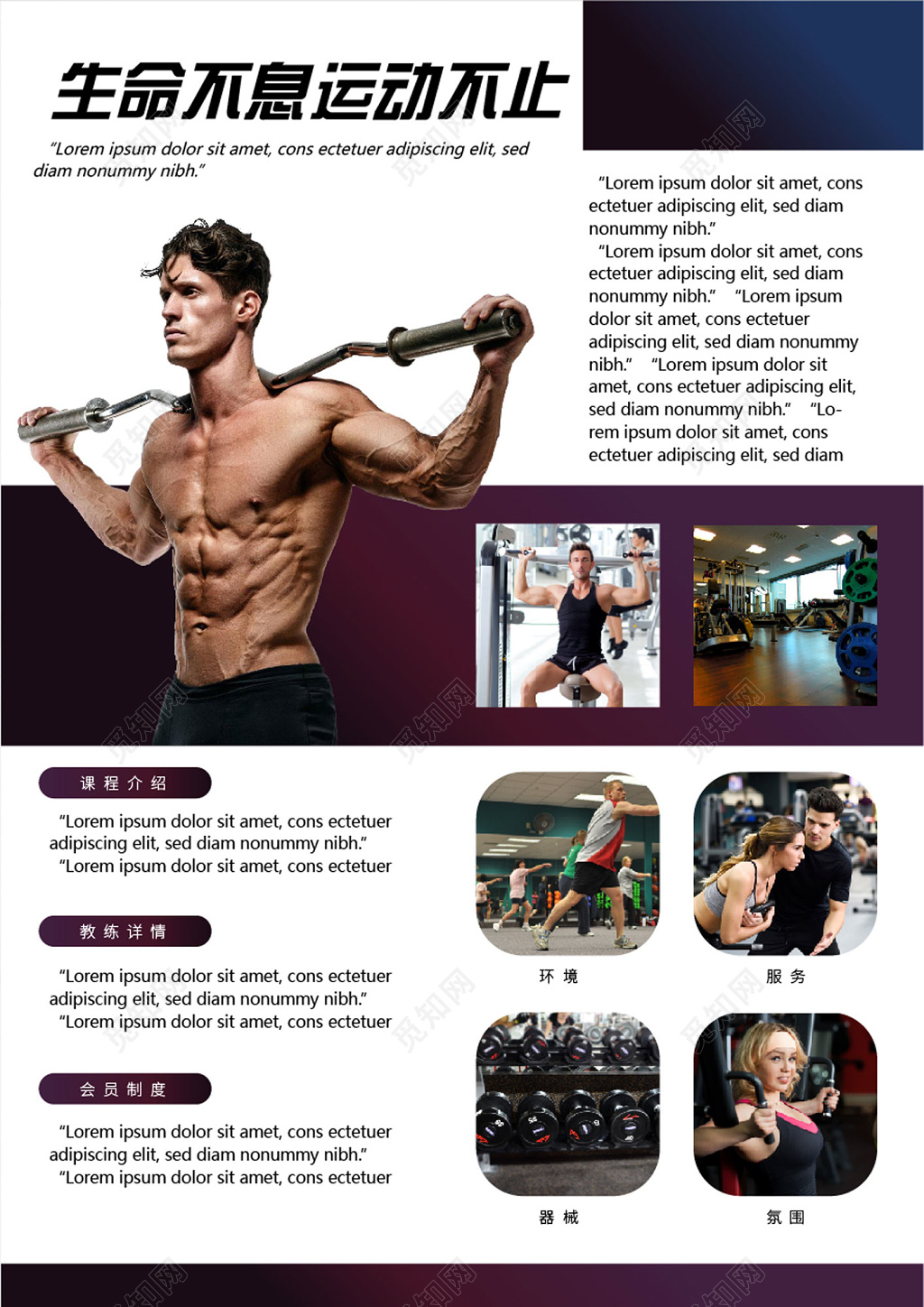 生命不息运动不止宣传单产品宣传单公司介绍模板