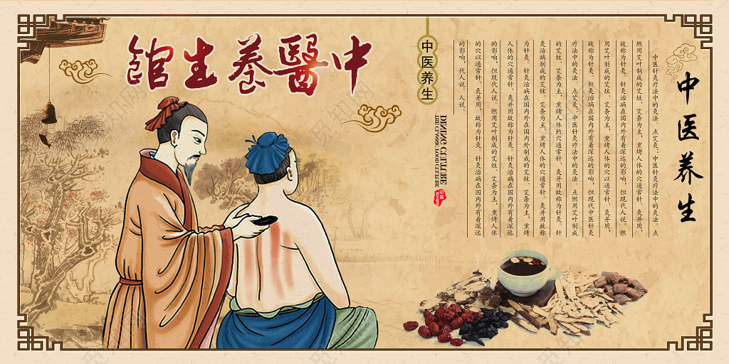 中医养生馆中药养生展板设计