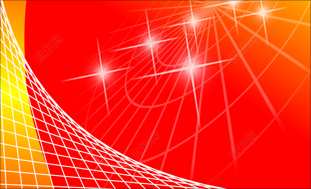 红色立体网络珠光名片