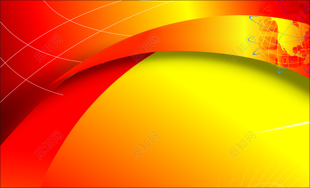 红色立体网络珠光名片