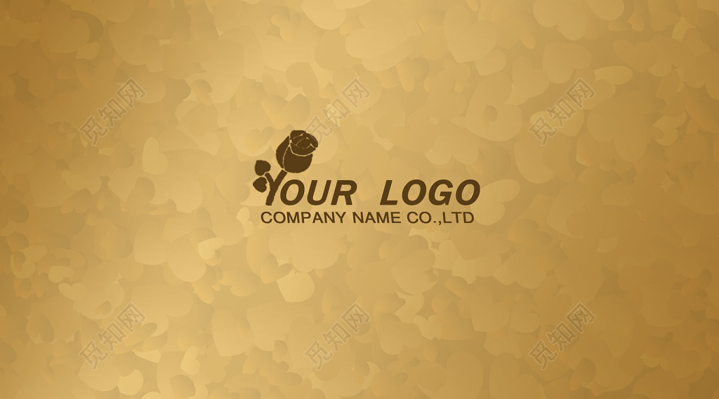 金色心形底纹婚庆婚介名片