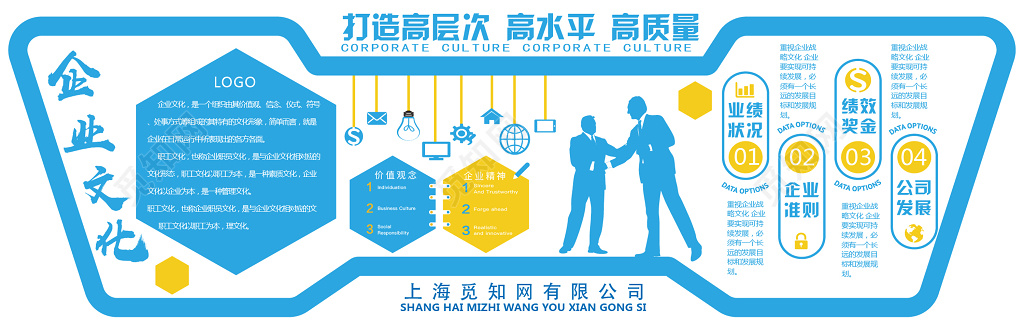 企业文化墙模板企业文化墙打造高层次高水平高质量蓝色宣传墙
