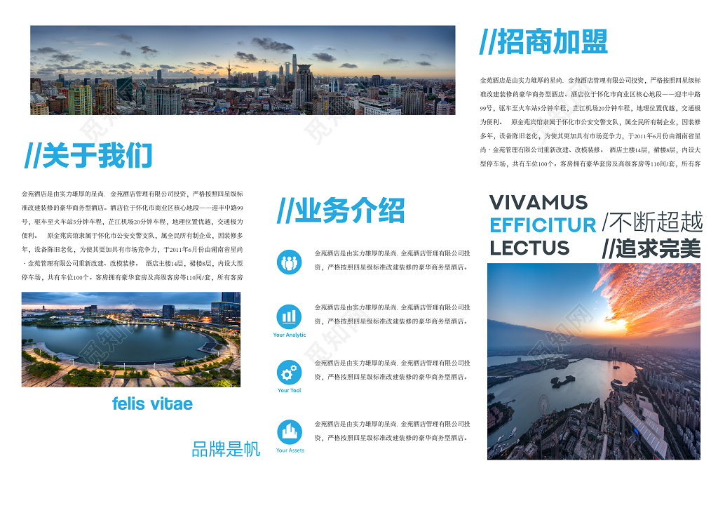 加盟合作公司简介时尚大气招商加盟企业宣传三折页
