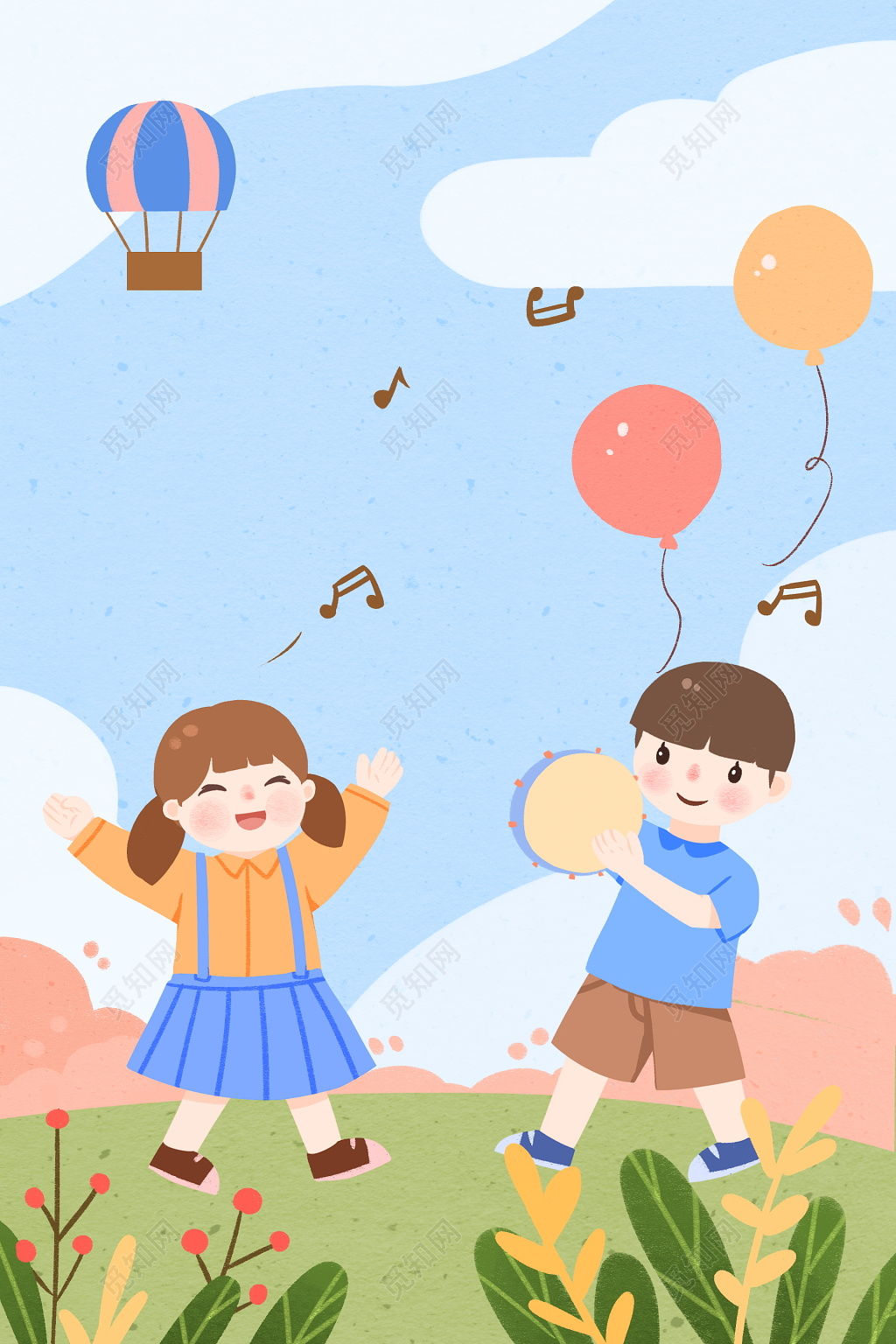 卡通可爱儿童节海报素材