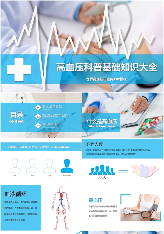 医疗风高血压科普基础知识培训ppt世界高血压日PPT模