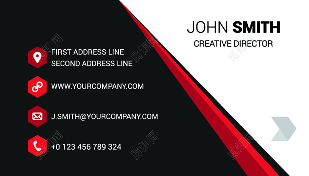 个性名片黑红色简约高档名片