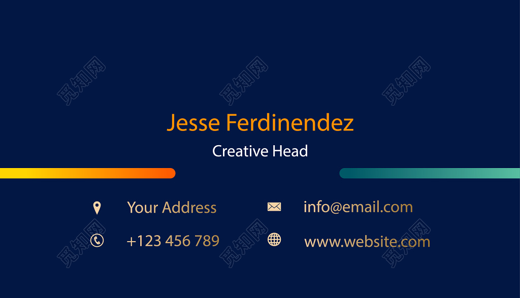 个性名片渐变线条名片