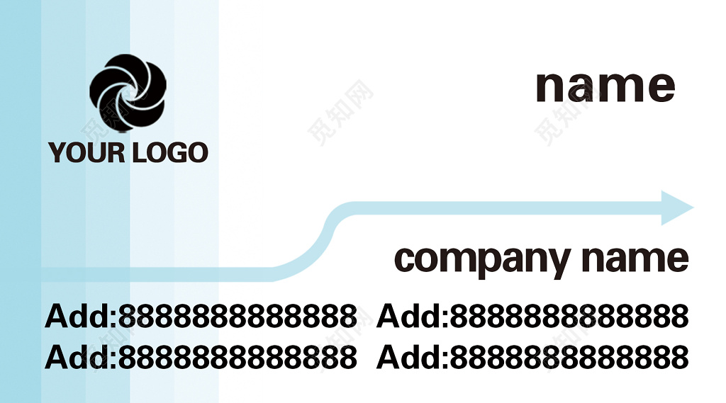 简约大气蓝色渐变商务个人总经理名片