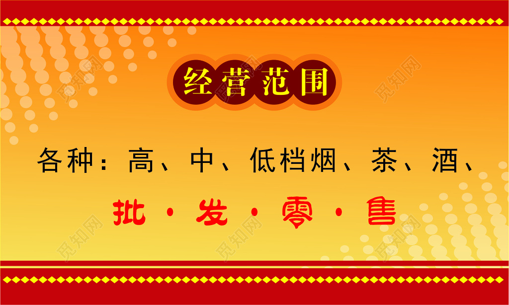 黄色云纹背景商行名片