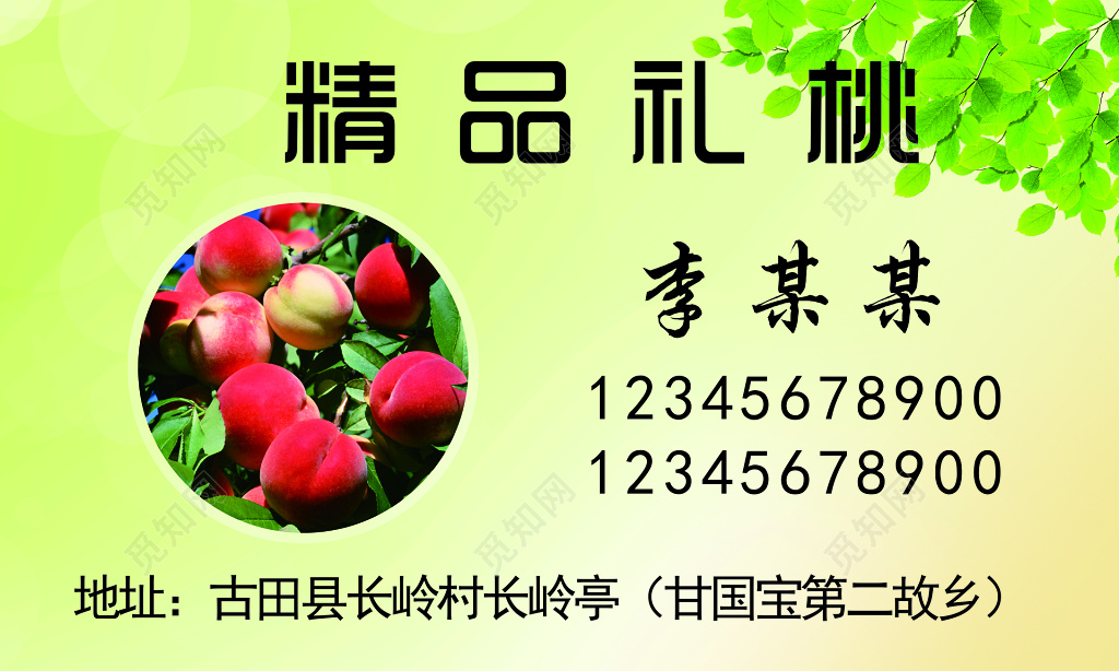 精品李桃名片模板