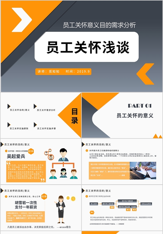 员工关怀意义目的需求员工关怀浅谈培训商务PPT模板